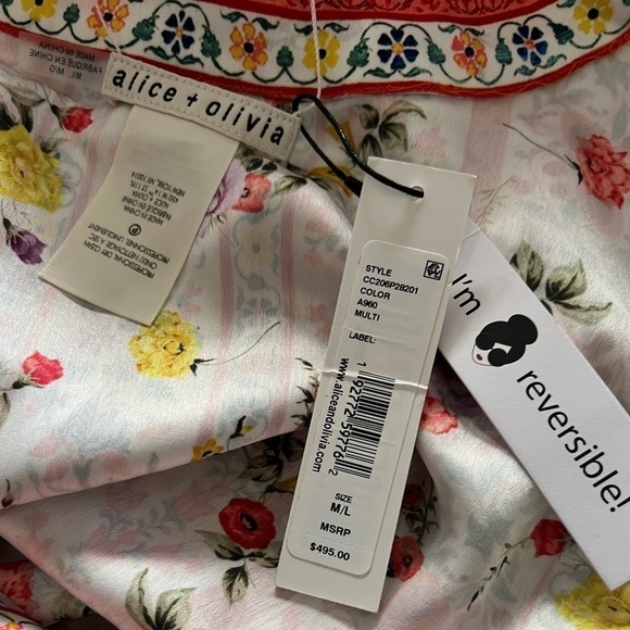 Alice + Olivia Domino Satin Floral Belted Kimono - Picture 3 of 13